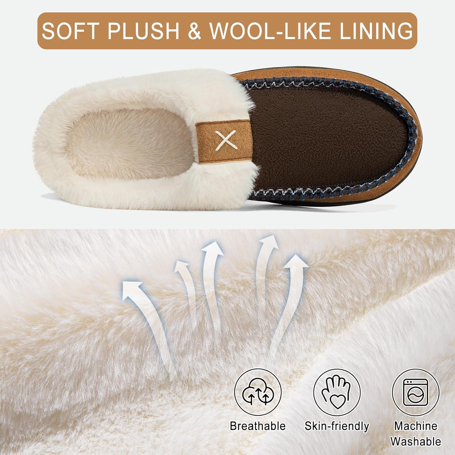 Mens Slippers Moccasins Memory Foam Fuzzy House Shoes for Bedroom