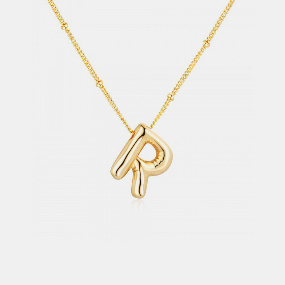 Gold-Plated Bubble Initial Necklace Trendsi