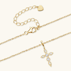 925 Sterling Silver Moissanite Cross Pendant Necklace Trendsi