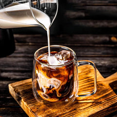 Double Walled Glass Coffee Cup – 450ml Insulated Coffee Mug for Hot Beverages