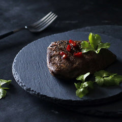 Durable Black Serving Plate for Hot & Cold Dishes – Eco-Friendly Slate-Inspired Design, Scratch-Resistant, Dishwasher Safe