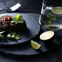 Durable Black Serving Plate for Hot & Cold Dishes – Eco-Friendly Slate-Inspired Design, Scratch-Resistant, Dishwasher Safe