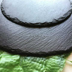 Durable Black Serving Plate for Hot & Cold Dishes – Eco-Friendly Slate-Inspired Design, Scratch-Resistant, Dishwasher Safe
