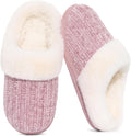 Women'S Chenille Knit Fuzzy Slippers Memory Foam Warm House Shoes