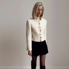 Women's Ruffled Top &amp; Short Skirt Two-Piece Suit
