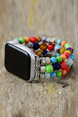 Synthetic Imperial Jasper Beaded Watchband Bracelet Trendsi