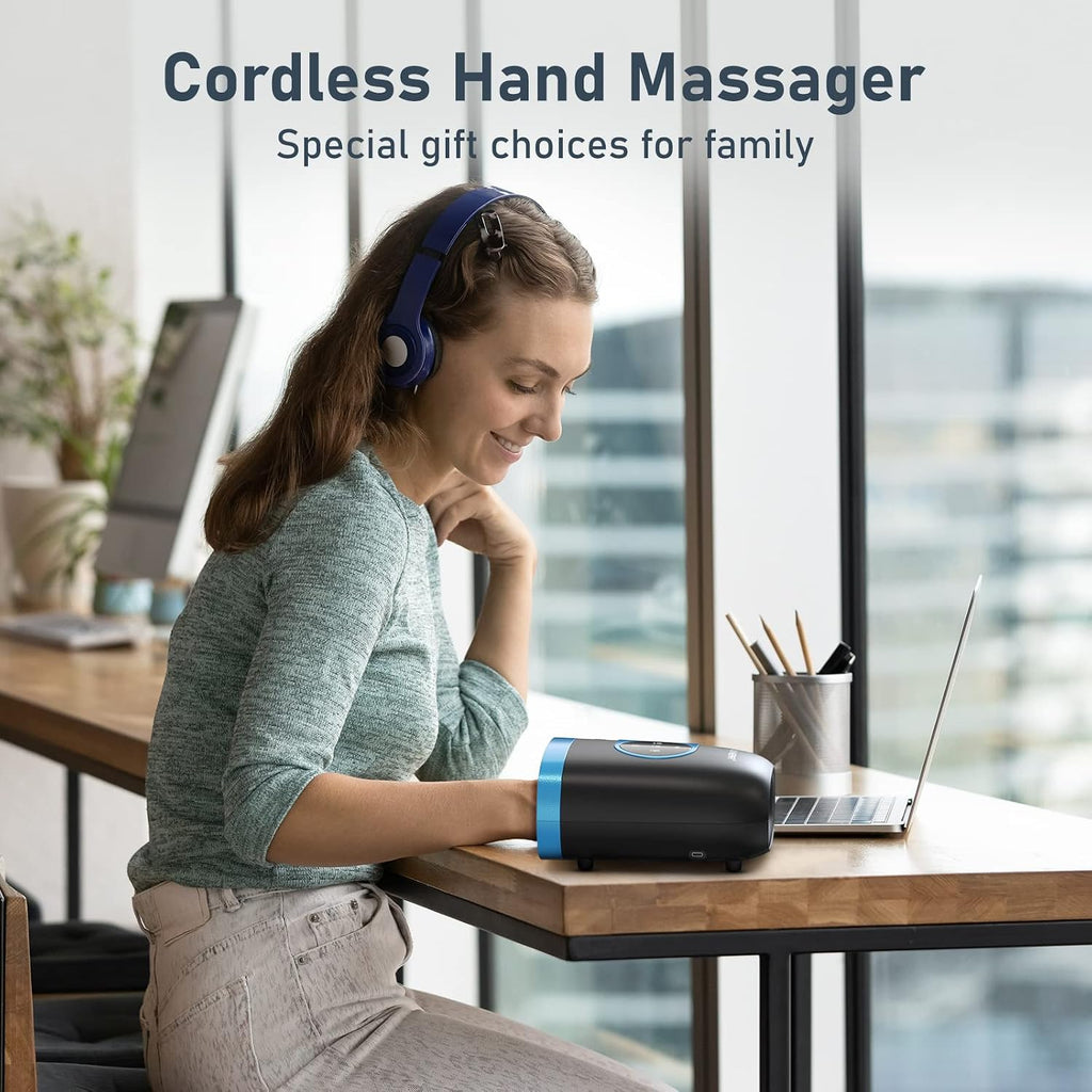 Hand Massager - Cordless Hand Massager with Heat and Compression for Arthritis, Carpal Tunnel and Stiff Joints - Gifts for Women Men - FSA-HSA
