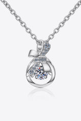 1 Carat Moissanite 925 Sterling Silver Necklace Trendsi