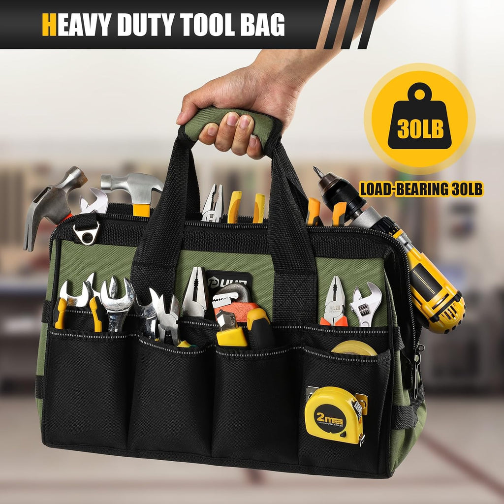 Heavy Duty Tool Bag 15Inch, 16-Pocket Portable Empty Tool Box Organizer