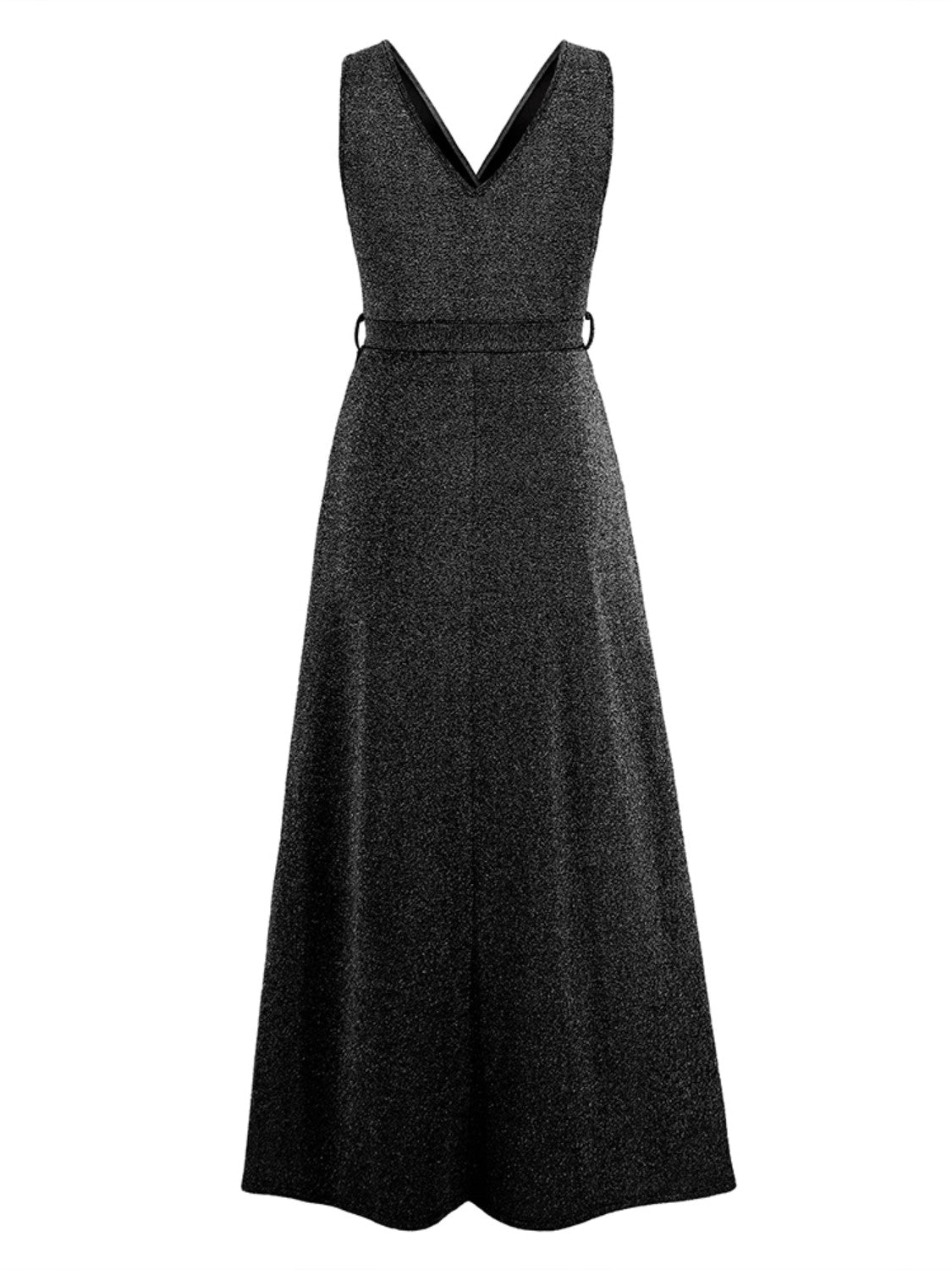 Slit Surplice Tie Waist Sleeveless Dress Trendsi