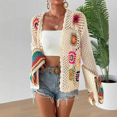 Elara Rainbow Crochet Cardigan