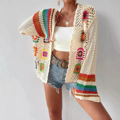 Elara Rainbow Crochet Cardigan