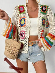 Elara Rainbow Crochet Cardigan