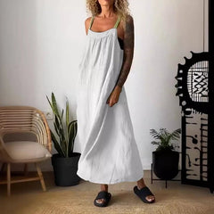 Essara Cotton-Linen Sling Dress | Airy Relaxed Fit | Sizes S-5XL