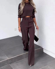 Everyday Tailored Pantsuit | High-Waisted Straight-Leg Set for Women