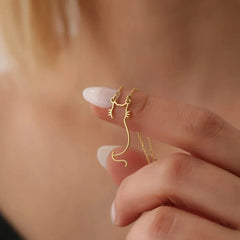 Evora Gold Plated Cat Necklace