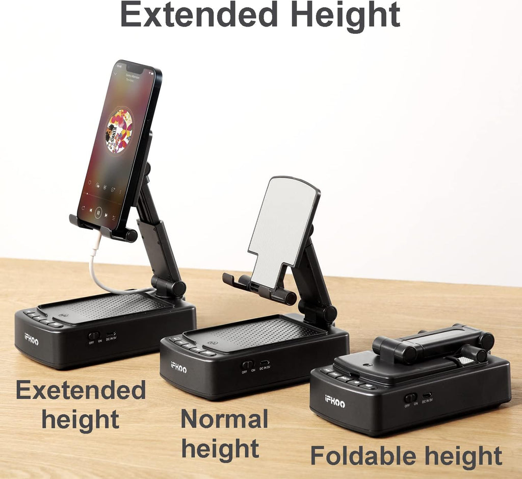 Gifts for Men Women, Phone Stand with Bluetooth Speaker BT5.3, Gifts for Him Dad Who Have Everything, Phone Holder with Wireless Speaker for Iphone/Android/Tablet, Tech Gadgets,Birthday Gifts for Men