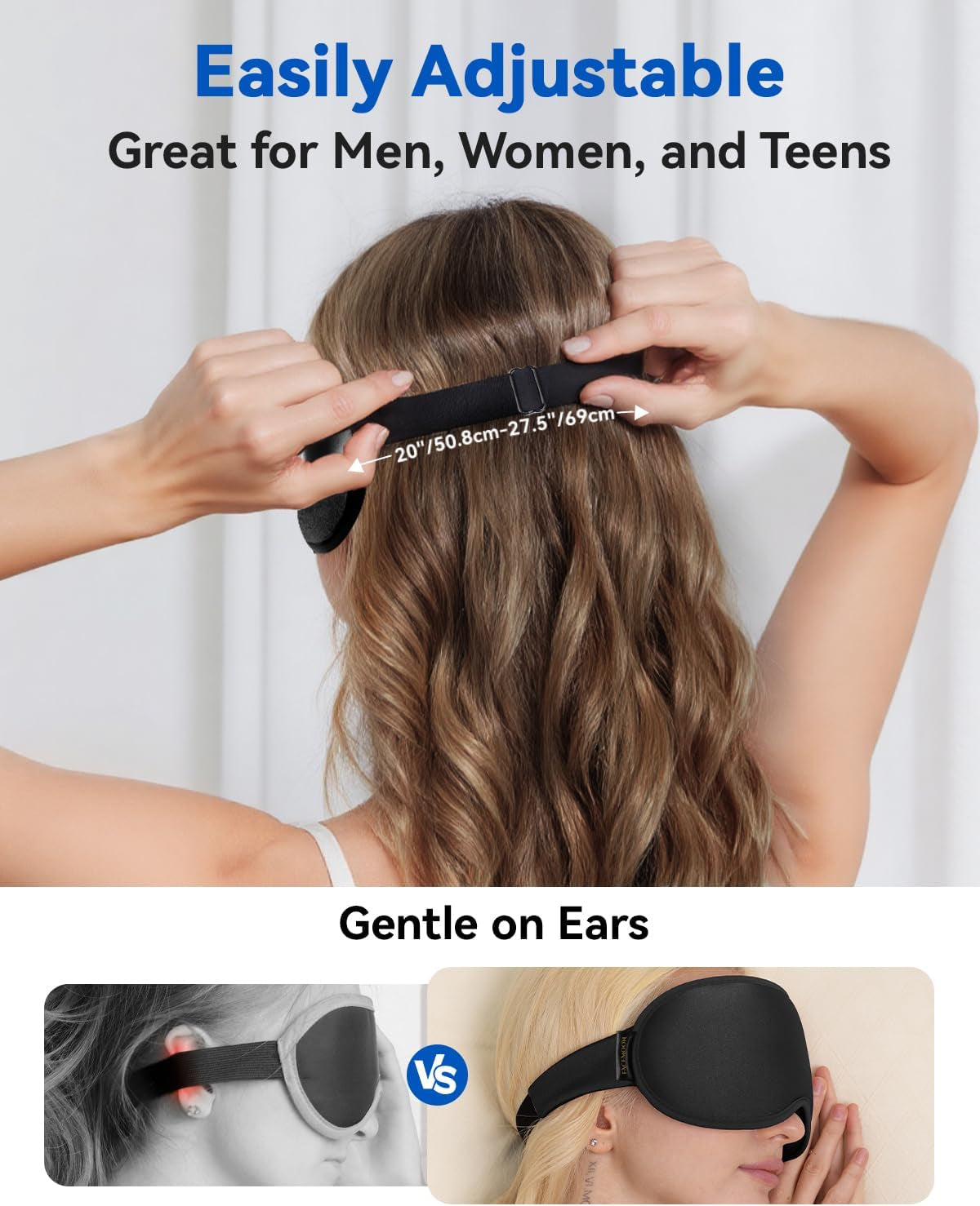 3D Blackout Weighted Sleep Mask, Airplane Travel & Nurse Essential