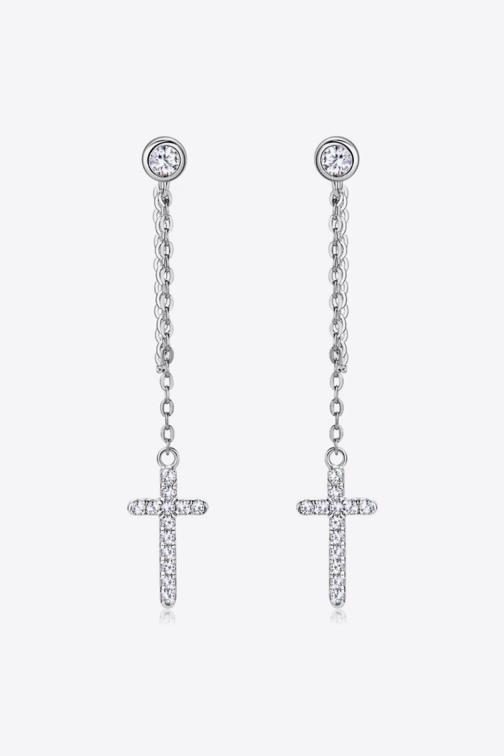 Moissanite 925 Sterling Silver Cross Earrings Trendsi