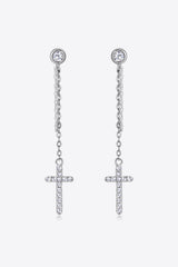 Moissanite 925 Sterling Silver Cross Earrings Trendsi