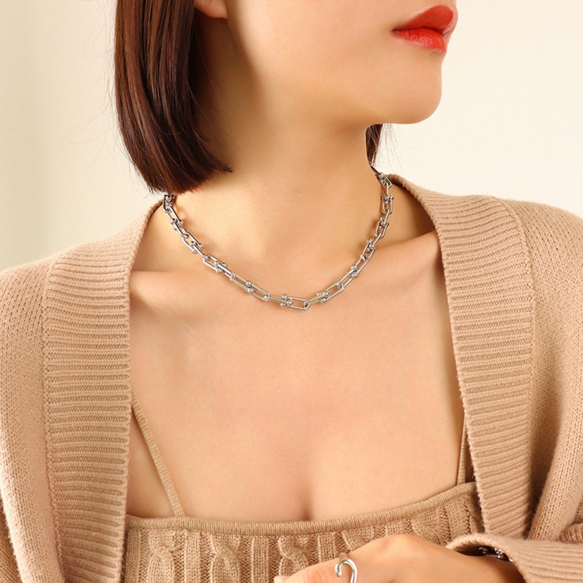 Chunky Chain Titanium Steel Necklace Trendsi