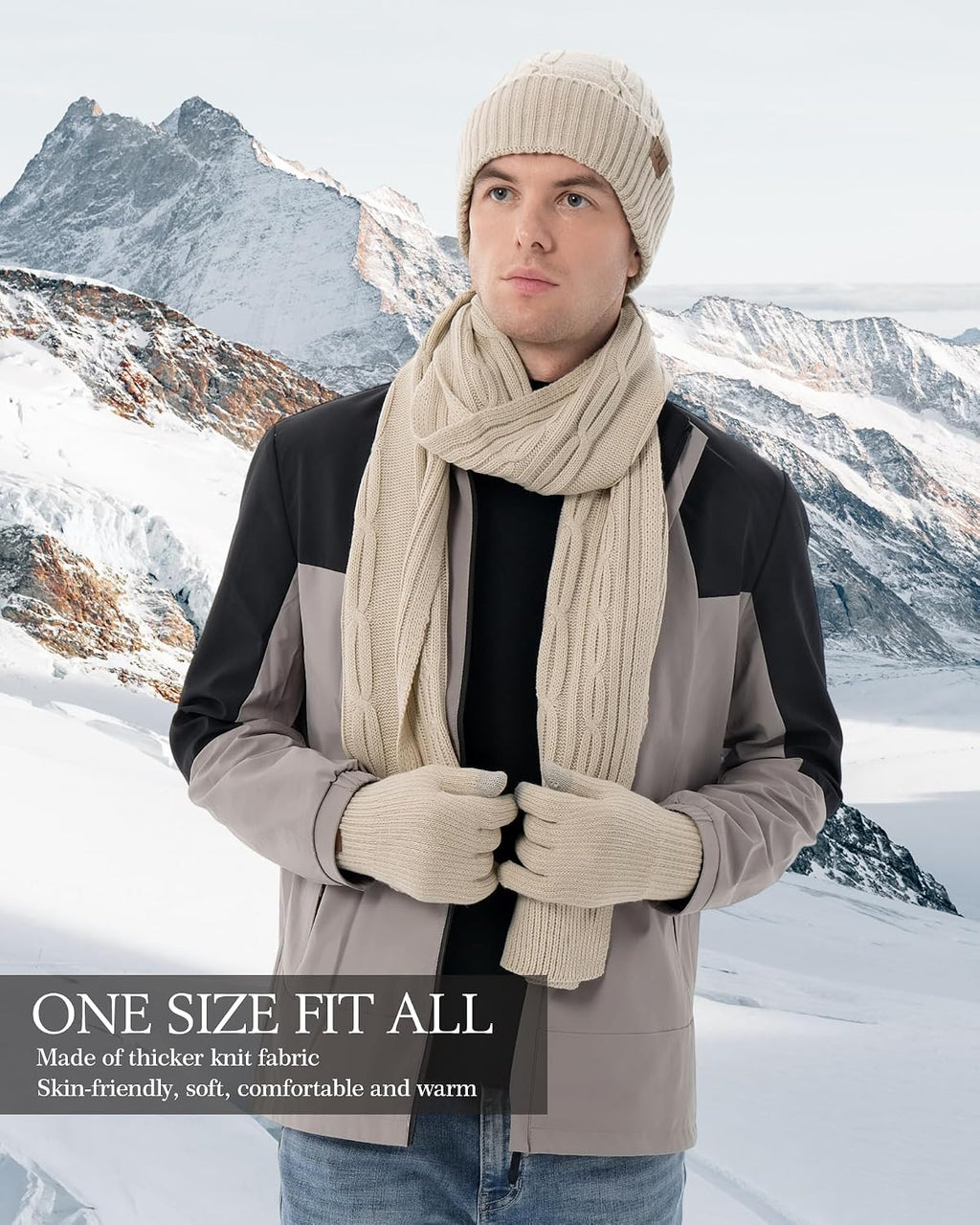 Winter Beanie Hats for Men Touchsreen Gloves Scarf Gifts for Men