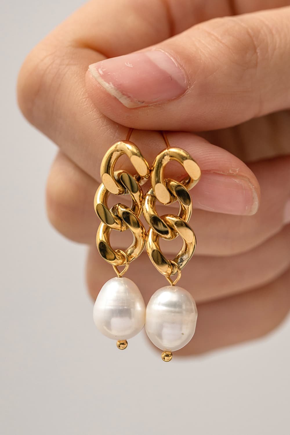 Stainless Steel Pearl Earrings Trendsi