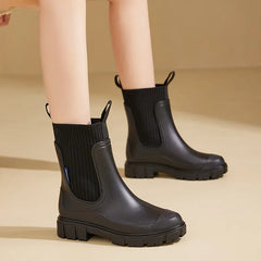 Stylish Women's Waterproof Non-Slip Rain Boots – Height Increasing & Wear-Resistant (+Free Gift Included)