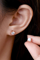 Moissanite 925 Sterling Silver Stud Earrings Trendsi