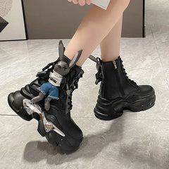 Make a Bold Statement with IconicStep™ Women's Cartoon High-Top Biker Boots