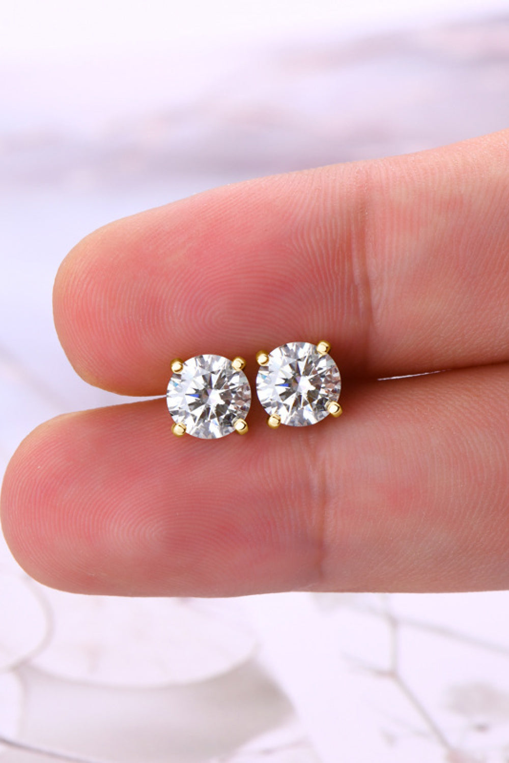 2 Carat Moissanite 925 Sterling Silver Stud Earrings Trendsi