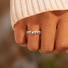 Heart Cross 925 Sterling Silver Ring Trendsi