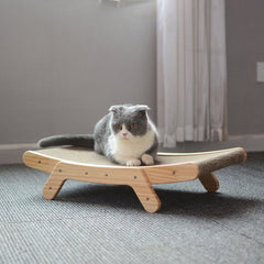 Felinora — 3-in-1 Wooden Cat Lounge Bed with Scratching Post