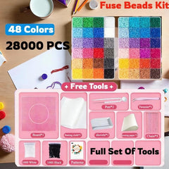 Finepoint Fuse Bead Studio Set | 28,000 2.6mm Beads | 24 or 48 Colors