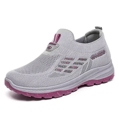 FlexEase Women's Mesh Slip-On Support Shoes | Cushioned Wide-Toe Walking Comfort