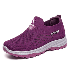 FlexEase Women's Mesh Slip-On Support Shoes | Cushioned Wide-Toe Walking Comfort