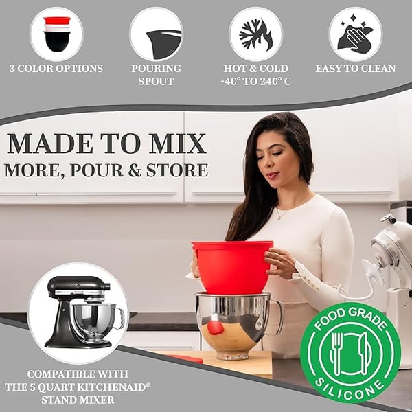 FlexiMix – Silicone Liner Attachment for KitchenWave Tilt-Head Mixers