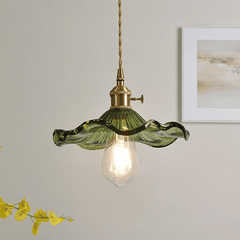 Floral Glass Pendant Light – Elegant Flower Design LED Hanging Light for Kitchen and Living Room Ambience