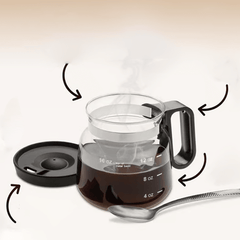 Grove 16 Oz Borosilicate Glass Coffee Mug | Silicone Sip Lid | Pot-Style Shape