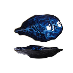 Handcrafted Ceramic Shell Bowl with Ocean-Inspired Glaze – Unique Rippled Design