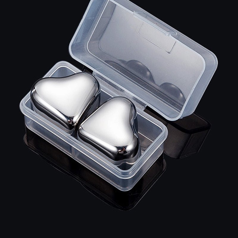 HeartSip 304 Stainless Drink Chillers | Reusable Heart Cubes for Cocktails