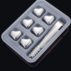 HeartSip 304 Stainless Drink Chillers | Reusable Heart Cubes for Cocktails