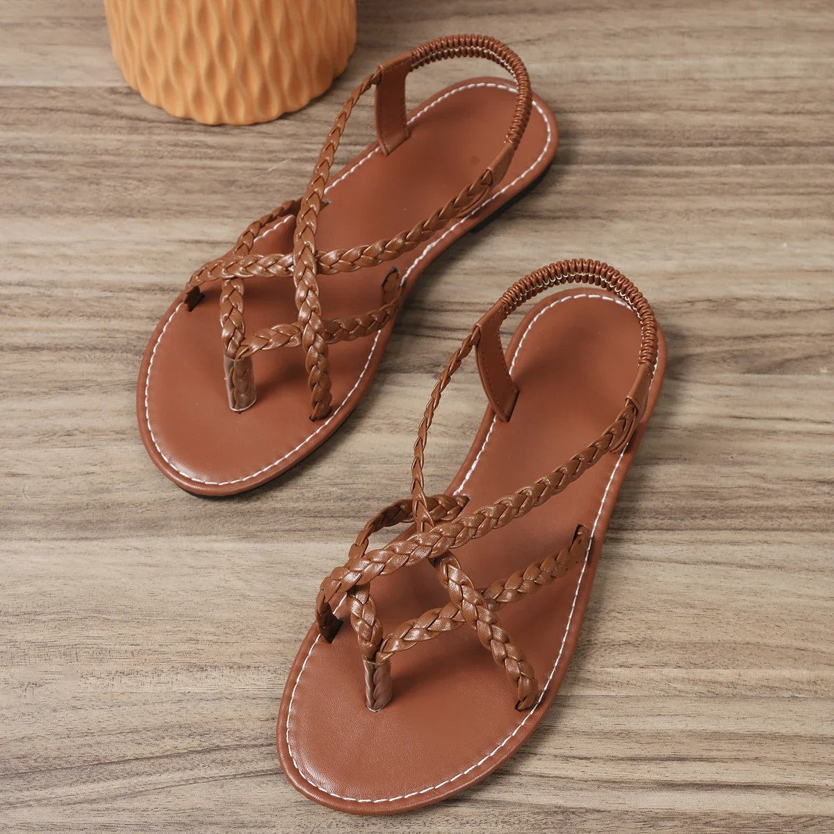 Ischia Woven Flat Sandals