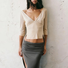 Sienna Slit V-Neck Top
