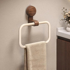 IonGrip Towel Holder with 180° Pivot – Durable Stainless Steel and Walnut Design