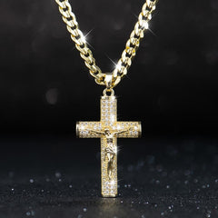 Jericho Orthodox Crucifix Necklace | 14K Gold Plated Faith Pendant