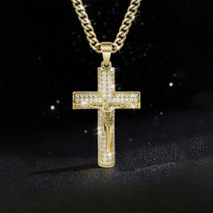 Jubilee Gold Plated Orthodox Crucifix Necklace | 2 in Pendant, Gift Box