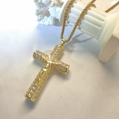 Jubilee Gold Plated Orthodox Crucifix Necklace | 2 in Pendant, Gift Box