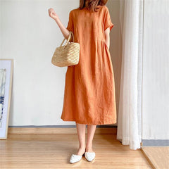 Juniper Linen-Cotton Maxi Dress | Breathable Easy-Care Warm Weather Style