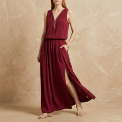 Lecce Zip Neck Maxi Dress